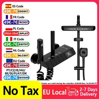 Bathroom Shower Faucet Set 4 Functions Digital Display Shower Thermostat Hot Cold Showers Mixer Pressure Discharge Copper Taps