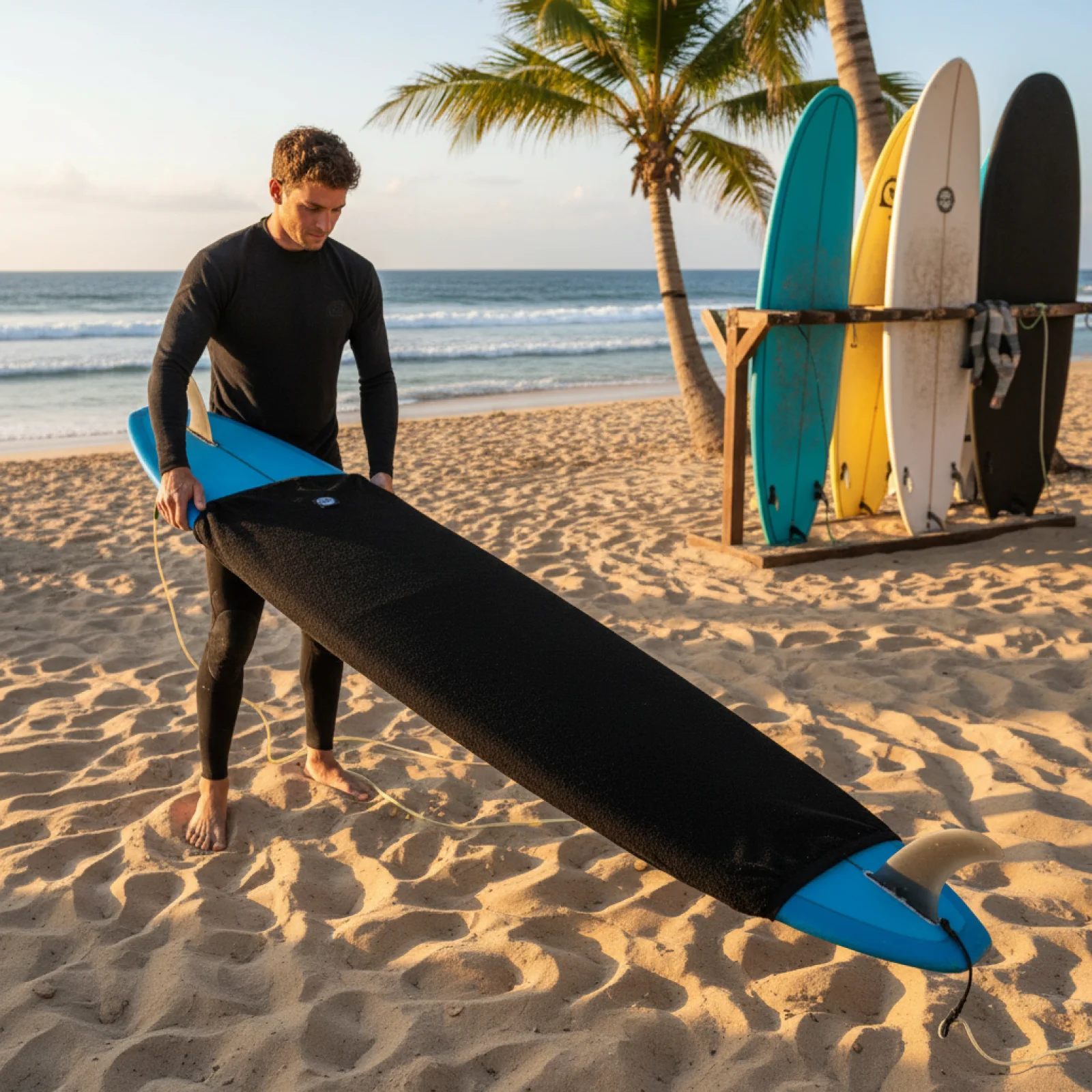 

Чехол-носок для серфборда (1 шт.) с завязками для хранения и защиты досок, для водных видов спорта, пляжа, путешествий, сноуборда