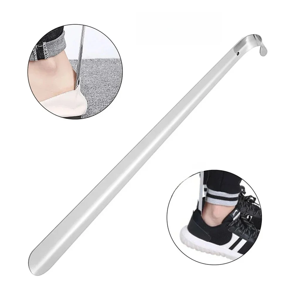 52cm bardzo długi łykacz do butów ze stali nierdzewnej srebrny metalowy przyrząd do usuwania butów łykacz do butów pomoc podnośnikowa Slip narzędzie do ciągnięcia butów Shoespooner — zdjęcie 2