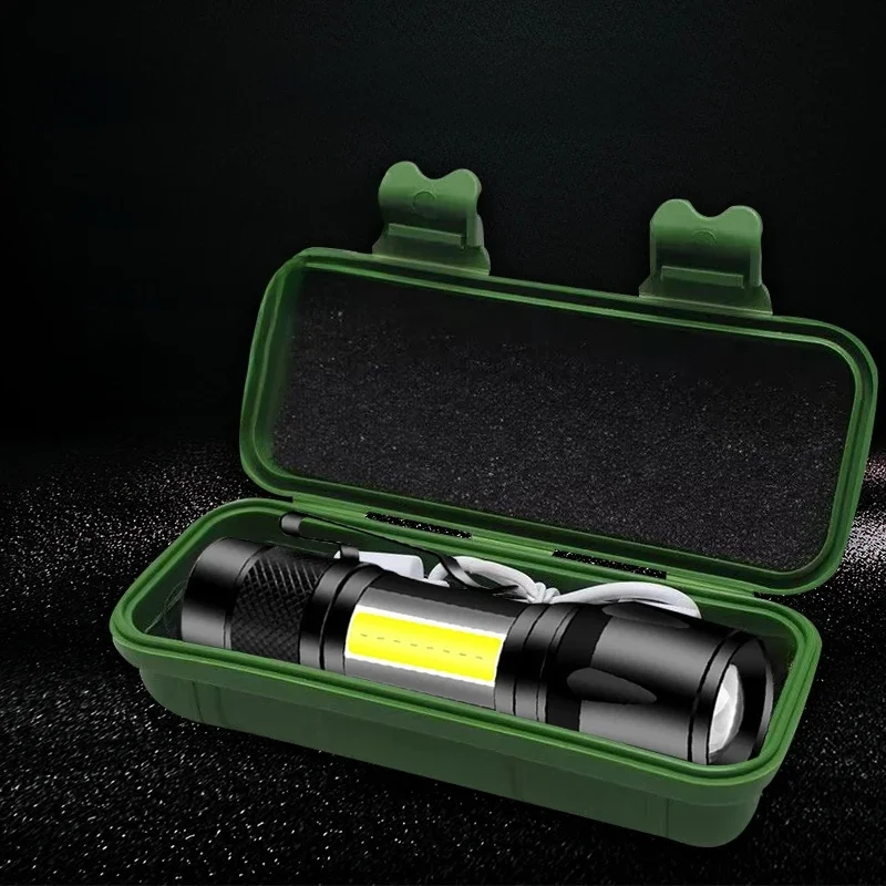 Mini lampe de poche LED aste, zoomable, portable, camping en plein air, pêche, lumière d'urgence, étanche