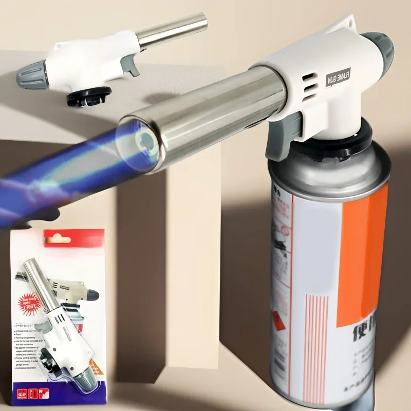 Pistolet à flamme en métal pour Barbecue de Camping, brûleur à gaz Portable pour l'extérieur, brûleur de soudage au gaz Butane pour Barbecue, cuisine de Camping