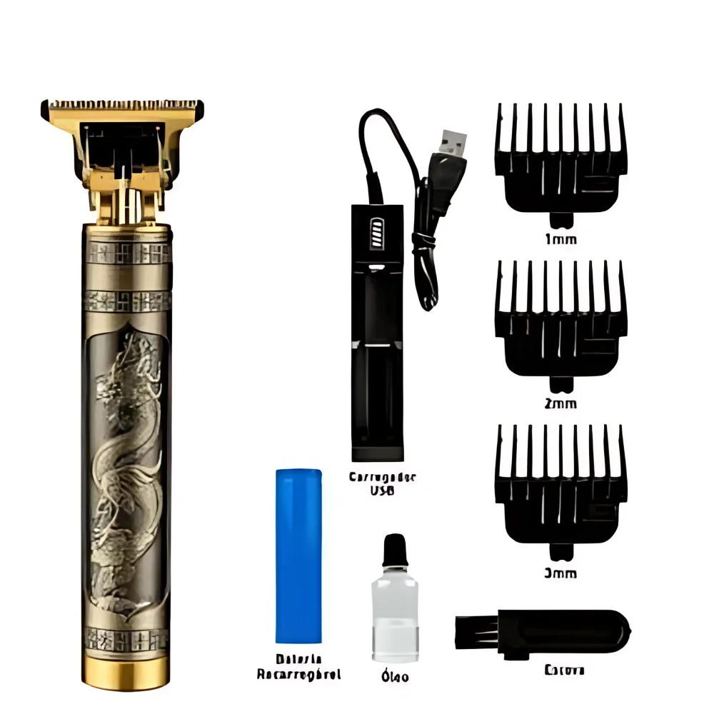 Máquina De Cortar Cabelo Para Barba Masculina Aparador Profissional barbeador acabamento Sem Fio Portátil T9