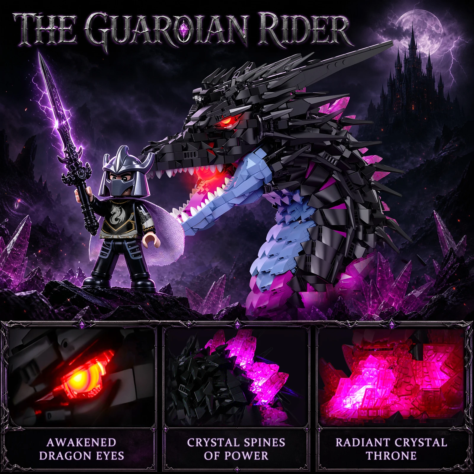 LED Shadow Dragon Head Building Set — product detail 2