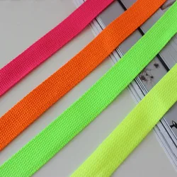 2 Yards 2.5cm Canvas Bag Strap Ribbon Jacquard Webbing  Neon color style trim accessory for bag/garment/homedeco Checked Lace