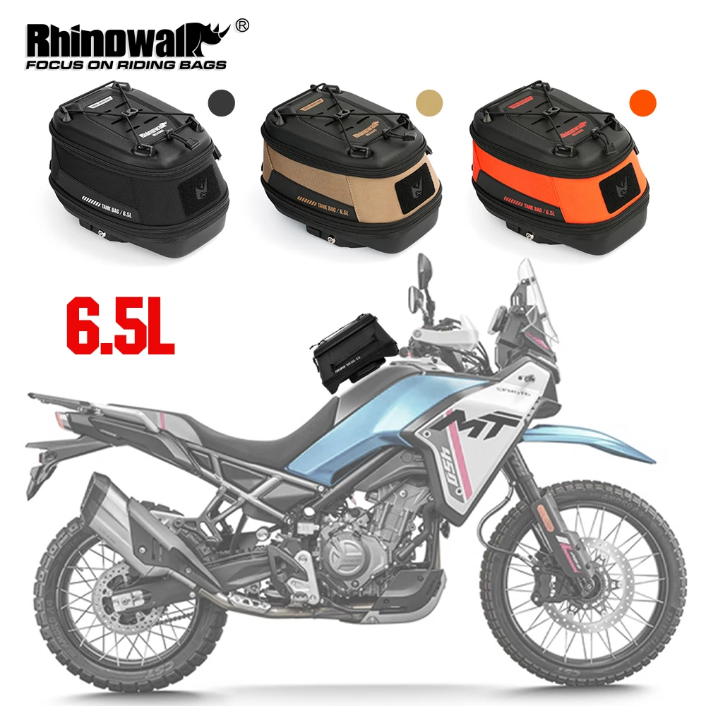 Bolsa de tanque Rhinowalk com liberação rápida, antifurto, com capa de chuva para acessórios de motocicletas CFMOTO, BMW, VOGE e Triumph.