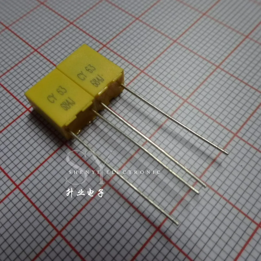 10pcs/lot 0.68uf 63V 680nf u68 684 J Brand New 5mm Film Capacitor