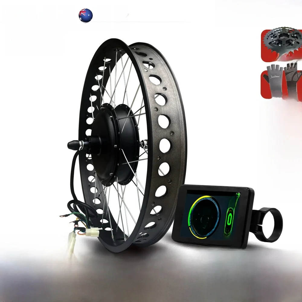 AliExpress LITTLE TT Electric Fat Bike Kit 72V 3000W 4.0 Tyre Rear Cassette Brushless Hub Motor Wheel 20/24/26inch For Snow Ebike Conversion Kit