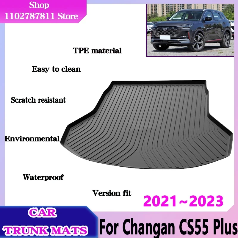 

Автомобильный багажник для Changan CS55 Plus, напольный коврик, аксессуары 2021 2022 2023 II MK2, мягкий водонепроницаемый защитный коврик для хранения из термопластичного эластомера