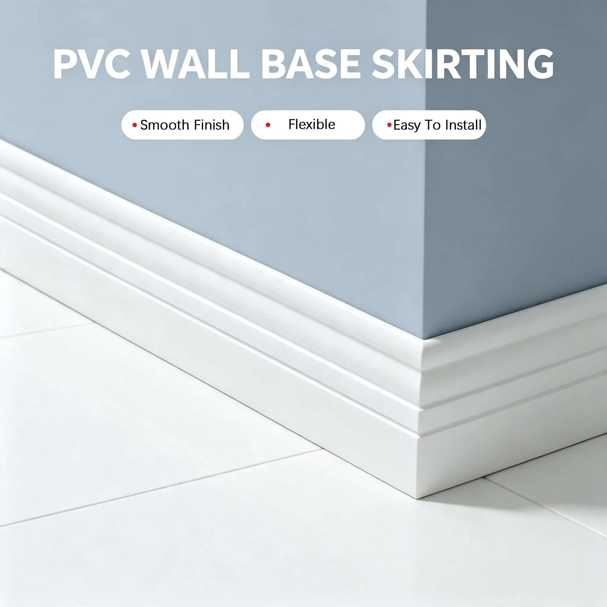 1 Piece Of 5-Meter Three-Dimensional Self-Adhesive Skirting Board, 3mm PVC Wall Sticker, Elegant Modern Decorative Style.