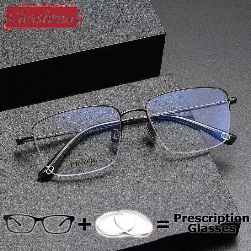 

Chashma Prescription Glasses Men Pure Titanium Photochromic Myopia Eyeglasses Frames Fashion Optical Recipe Eyewear Spectacles