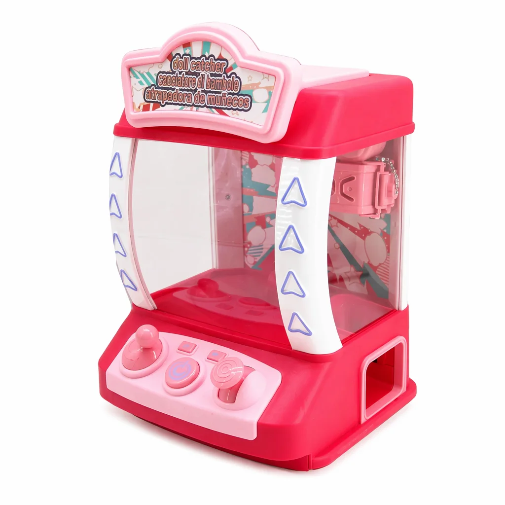 Mini Klauwautomaat voor Kinderen - Arcade Poppenvanger met Licht en Geluid - DIY Speelgoedautomaat met 10 Pluche Dieren - Interactief Verjaardagscadeau