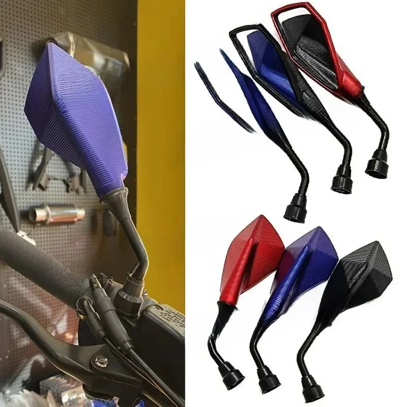 AliExpress NONE 2pcs 10mm Motorcycle Rearview Mirrors Wide Angle Adjustable Bicycle Handlebar Side Flexible Scooter E-bike Reversing Auxiliary