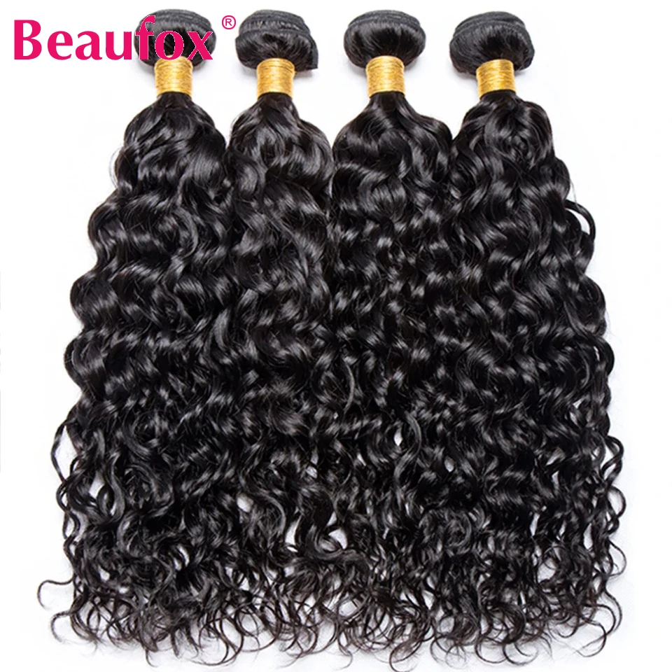 Beaufox-Water Wave Human Hair Bundles, Brasileiro, Não processado, 1 Pacotes, 3 Pacotes, 4 Pacotes, Ofertas