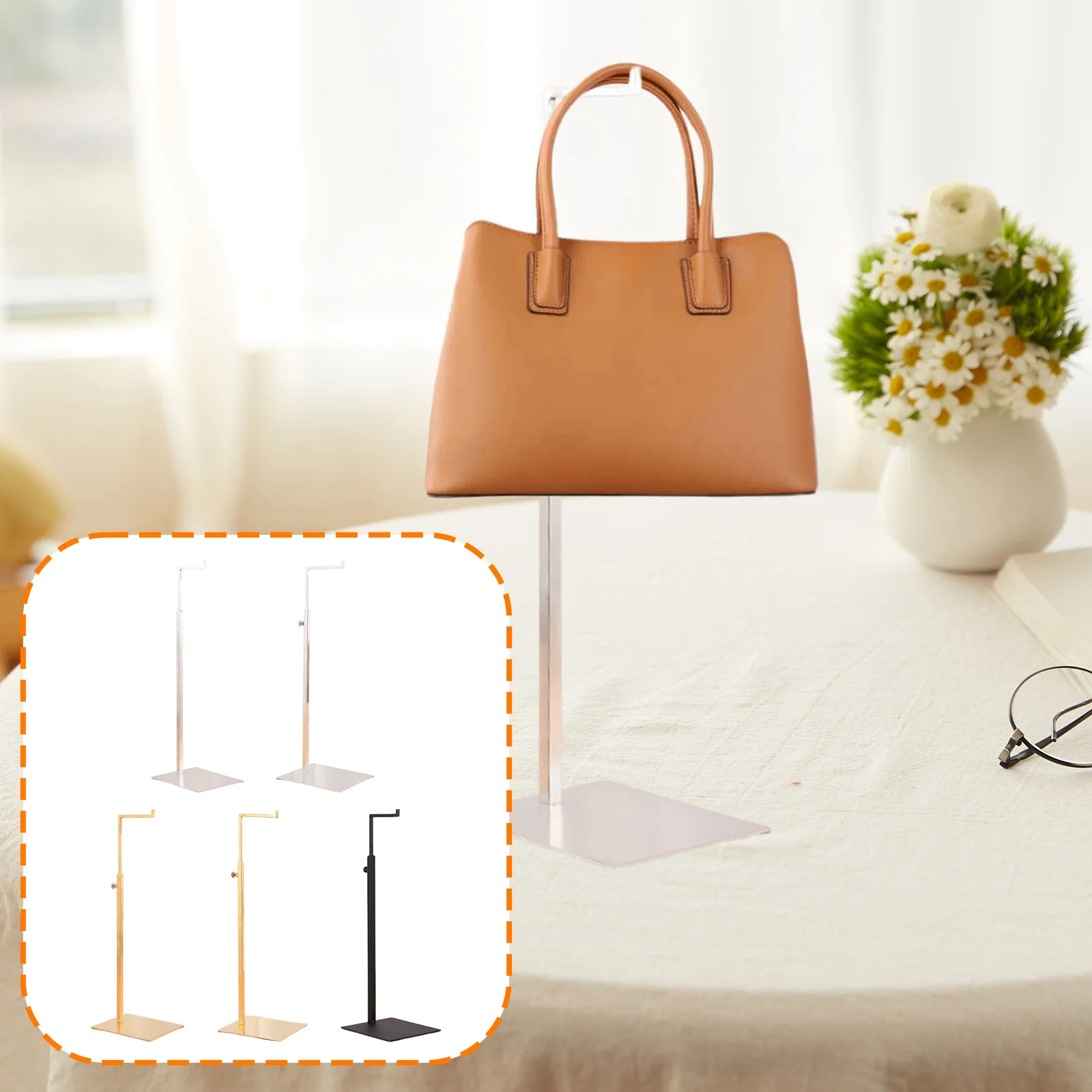 

Подставка-органайзер для сумок и украшений настольная для магазина, бутика, прилавка. Современная элегантная витрина-держатель для сумок.