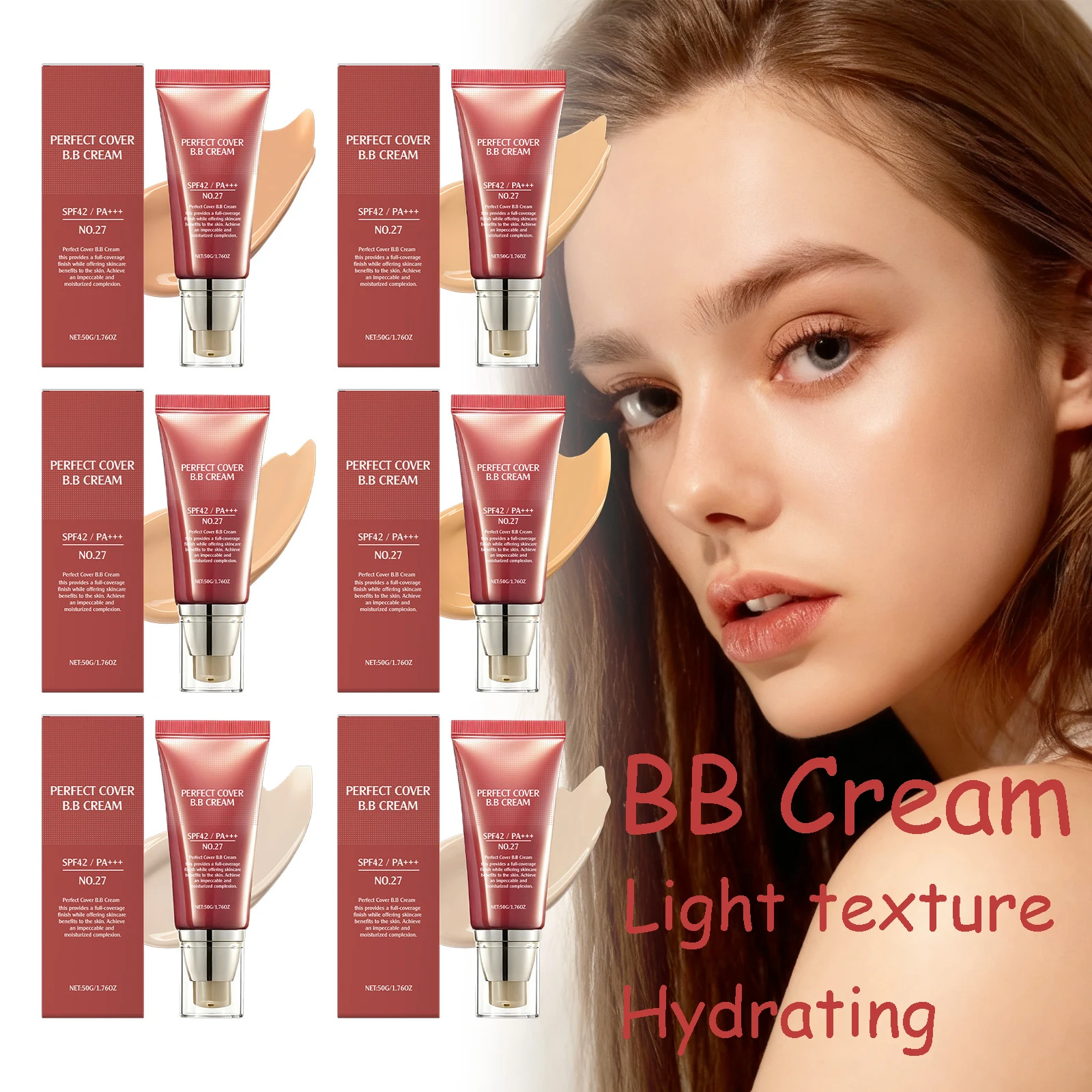 Make-up-BB-Creme, feuchtigkeitsspendend, antioxidativ, glättend, Sonnenschutz, nicht fettend, hoher Concealer, erfrischend, beruhigend, Gesichts-Make-up, BB-Creme