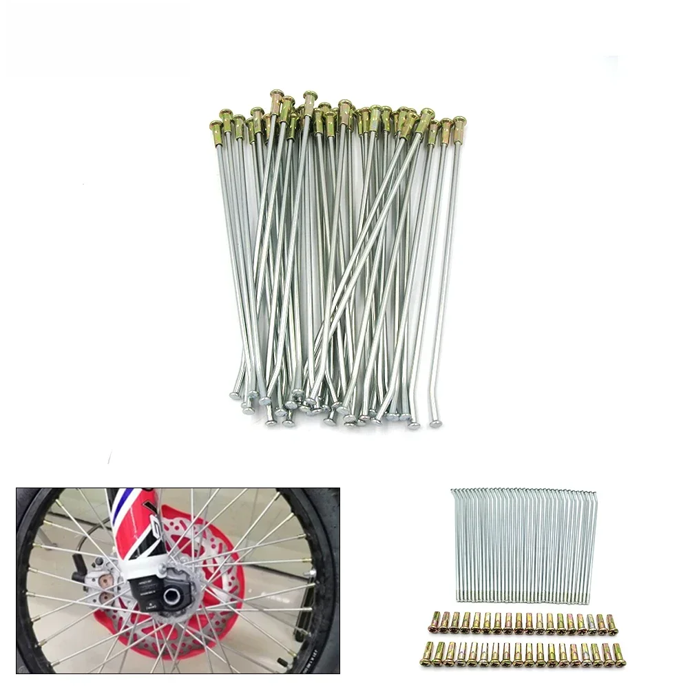 AliExpress OUIO Motorcycle For HONDA 36 Pcs 21" Front 18" 19" Rear Wheel Steel Spokes Nipples Pit Bike Enduro Spokes Steel Wire Cap Hat CRF 250