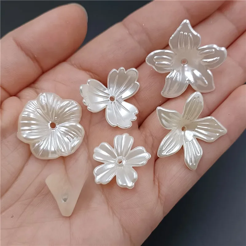 10/20 sztuk/partia ABS sztuczna perła białe koraliki czapki spinki do włosów broszki robótki tworzenia biżuterii Craft DIY akcesoria — zdjęcie 2