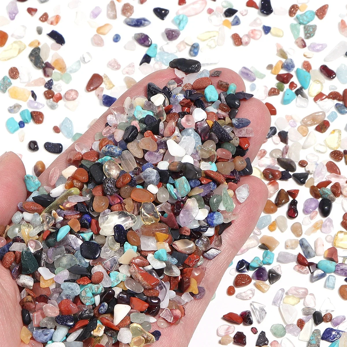 AliExpress NONE Natural Stones Gravel Crystals Chip Quartz Ore Minerals Reiki Healing Tumbled Agates Specimen Aquarium Fish Tank Home Decoration