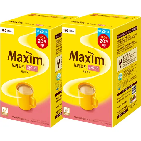 동서 맥심 모카골드 커피믹스 180T 8 (맥심) 모카라이트 커피믹스 180T x 2개
