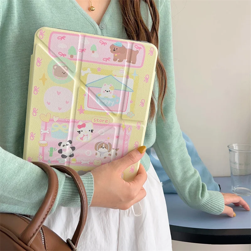 

For Apple iPad Air 2024 13 inch Pro 11'' 12.9 inch Air 5/4 10.9 10th 7/8/9 10.2 inch Cover Korean Cute Detachable Tablet Case