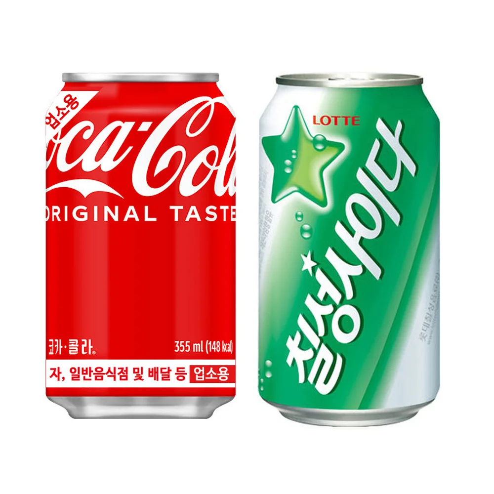 355ml 48 cans for Coca Cola 24 + Chilsung Cuse 24