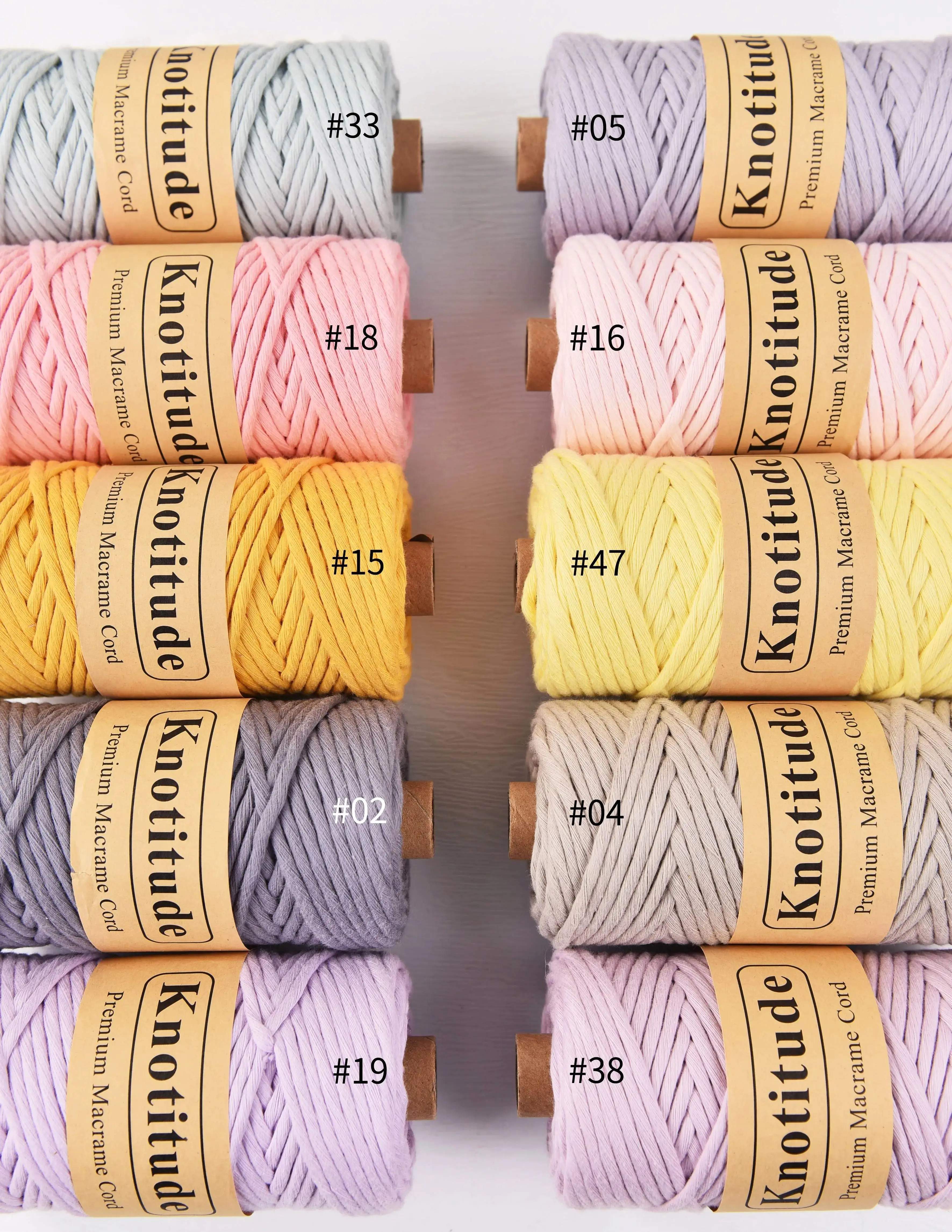 KNOTITUDE 3mm x 100yards Pure Cotton Single Strand Macrame Cord 320 feet Single Twist Natural Cotton Cord for Macrame
