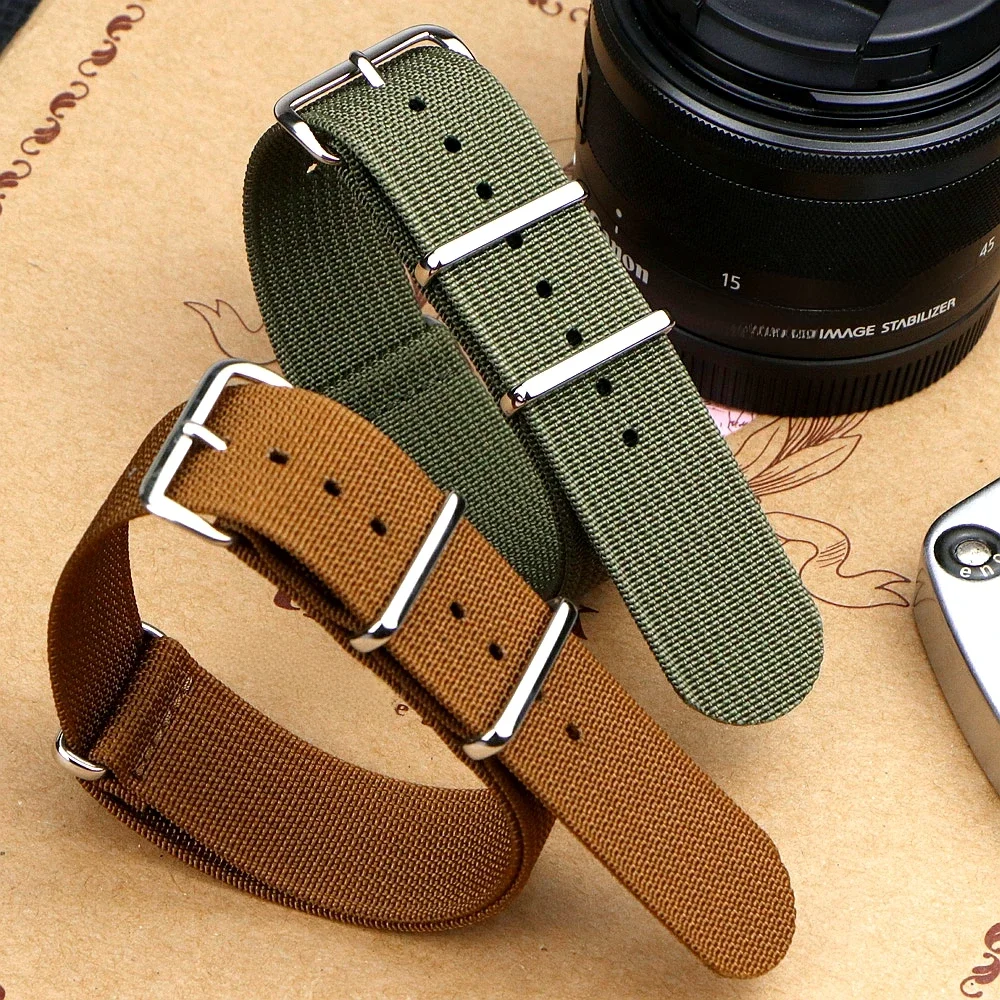 Żebrowany pasek do zegarka 18mm 19mm 20mm 22mm 24mm wytrzymałe nylonowe paski wojskowe Retro pasek do zegarka warkocz opaski z tkaniny balistycznej — zdjęcie 2