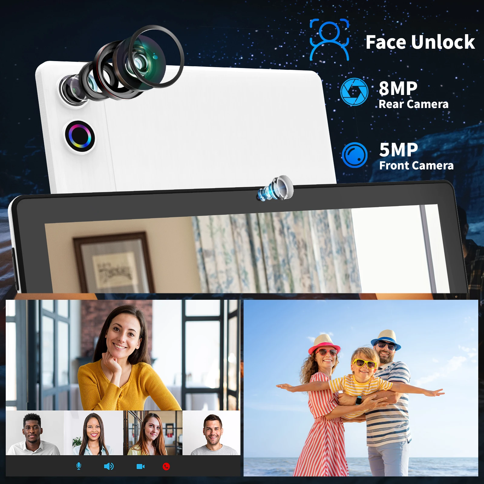 옥타코어 프로세서 HD IPS 와이파이 보호 케이스 펜 키보드 마우스 헤드폰 PC, 안드로이드 14 태블릿, A7L, 10.1 인치, 14GB RAM, 64GB ROM