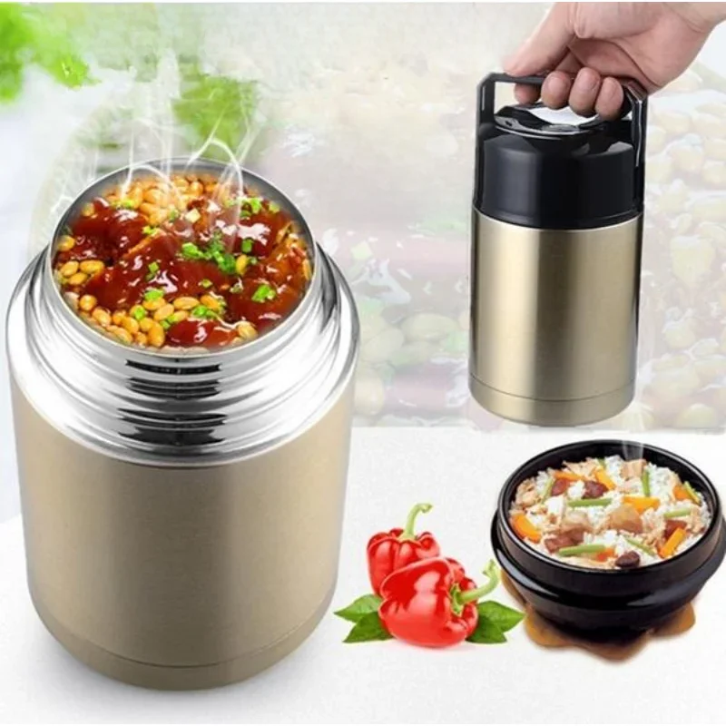 Large Capacity 800ML/1000ML Thermos Lunch Box Portable Stainless Steel Food Soup Containers Vacuum Flasks Thermoses Cup