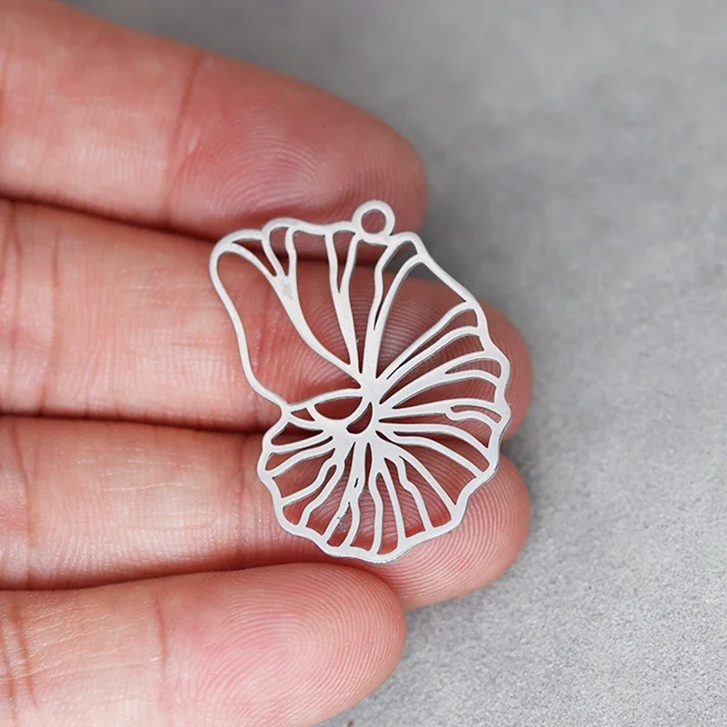 Vintage muszla Hollow Line Charms ze stalowy wisiorek nierdzewnej do produkcji biżuterii naszyjnik moda DIY rzemiosło kolczyki kobiety akcesoria — zdjęcie 2