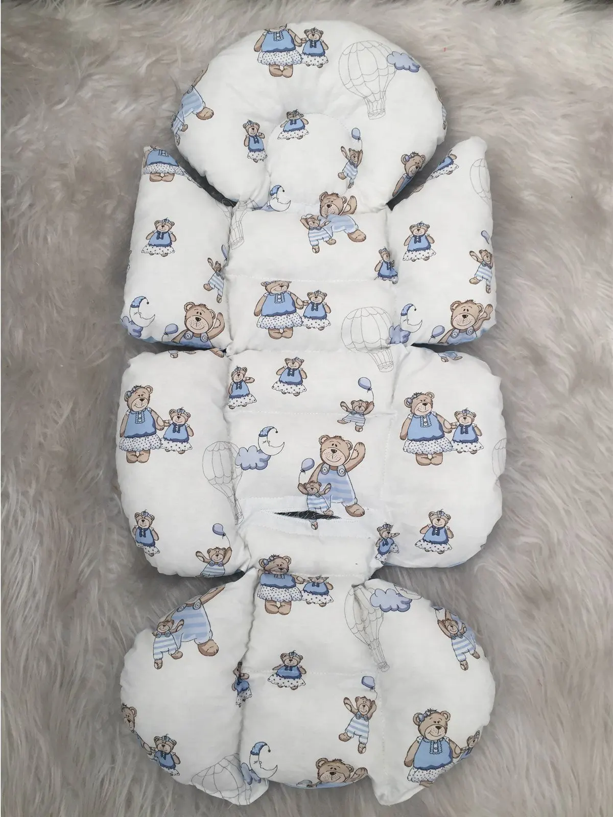 Coussin de Poussette de Bébé à Motifs d'Ours en Peluche, Fait à la Main