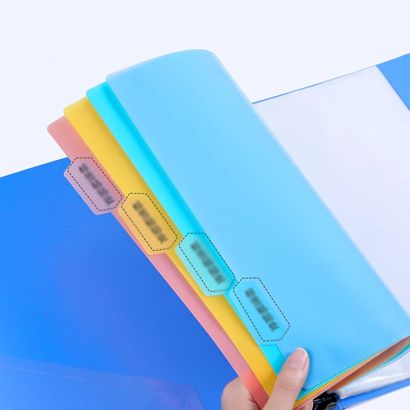 HUAJIE A4 20/40/60 صفحة مجلد بلاستيكي، مجلد ملفات PP سميك، منظم مستندات للمكتب، حامل ورق الطالب