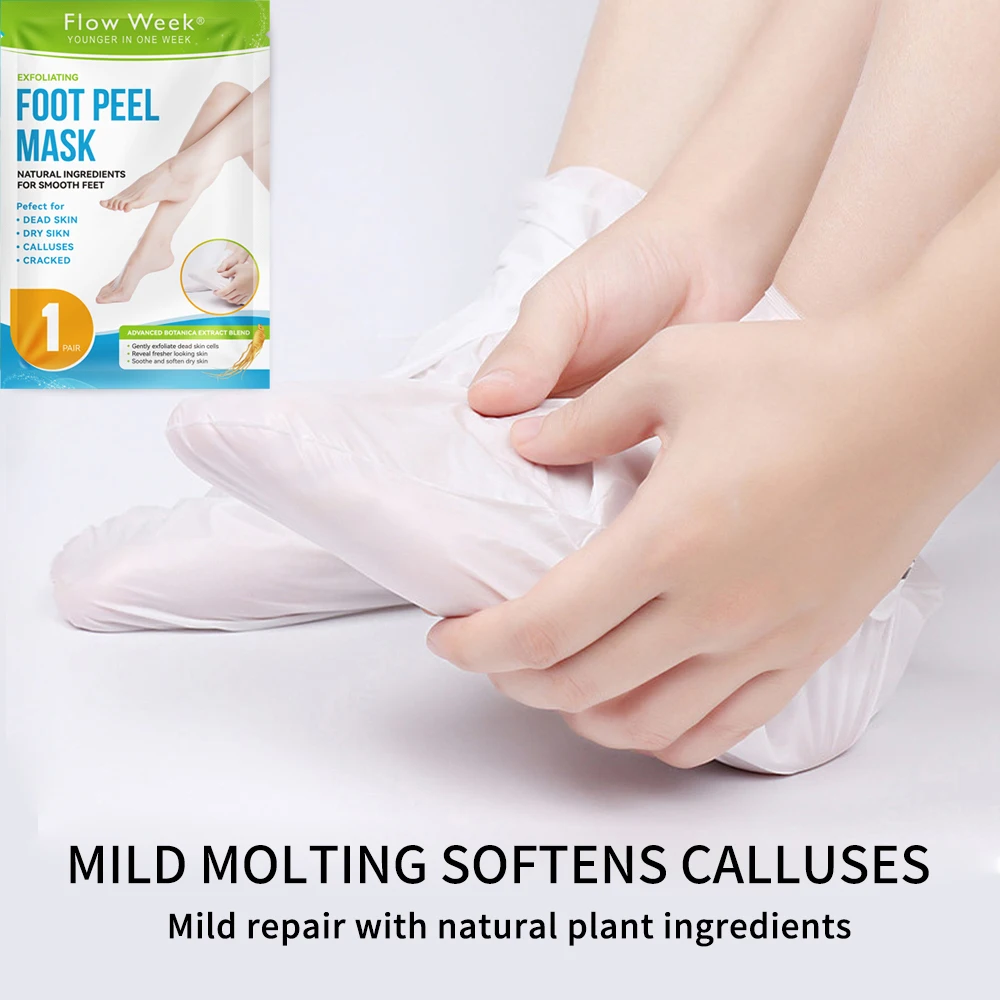 Flowweek Exfoliërend Voetmasker-Huid Exfoliërend Voetmasker Voor Droge, Gekapte Voeten, Eelt, Dode Huidverwijderaar, Exfoliant