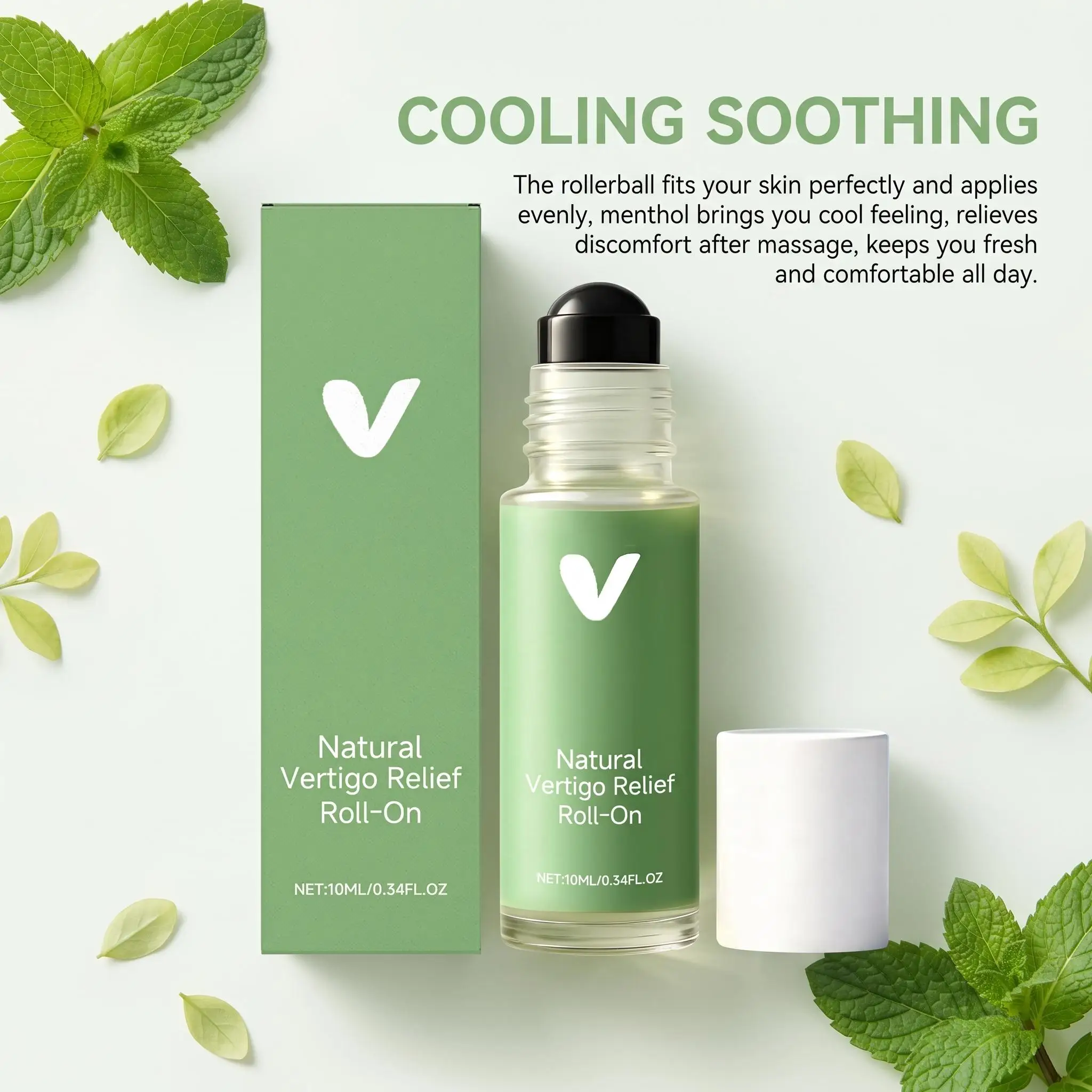 Natural Vertigo Support Roll On Essential Oil Fast Absorbing Gentle Non Irritating Cooling Refreshing Smooth Application Skin Friendly Rollerball