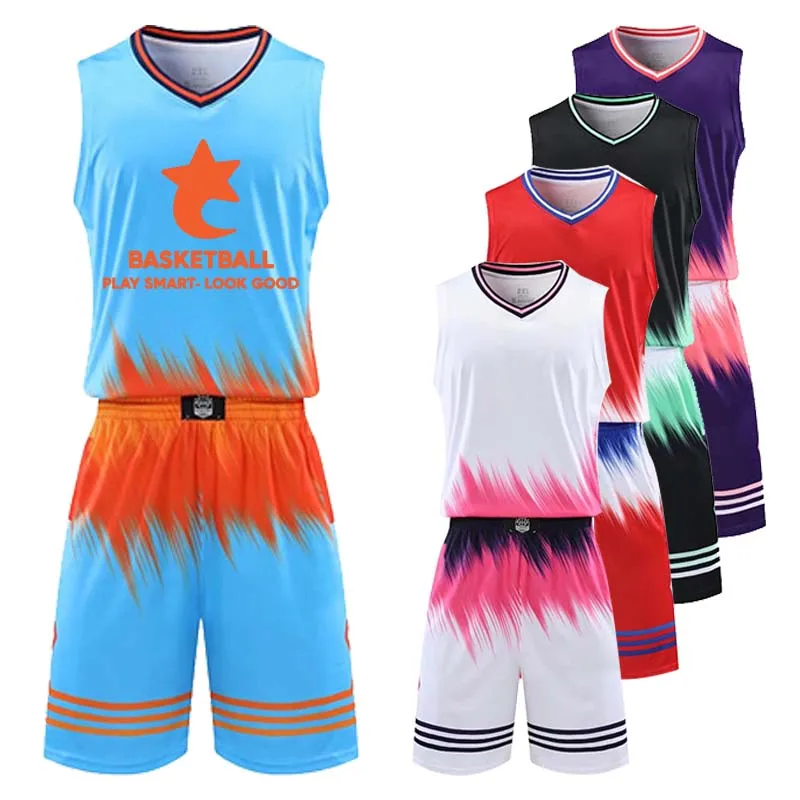 Men/Kids Custom Basketball Jersey Sleeveless Shirt 100% Polyester Breathable Professional Uniforms Kits