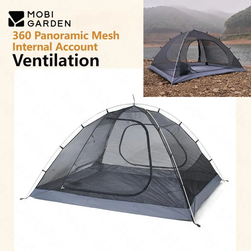 【新品】MOBI GARDEN　ワンポールテント 2-4人用 MOBI GARDEN 屋外キャンプテント 2-4人用 大型スペース 折りたたみ式