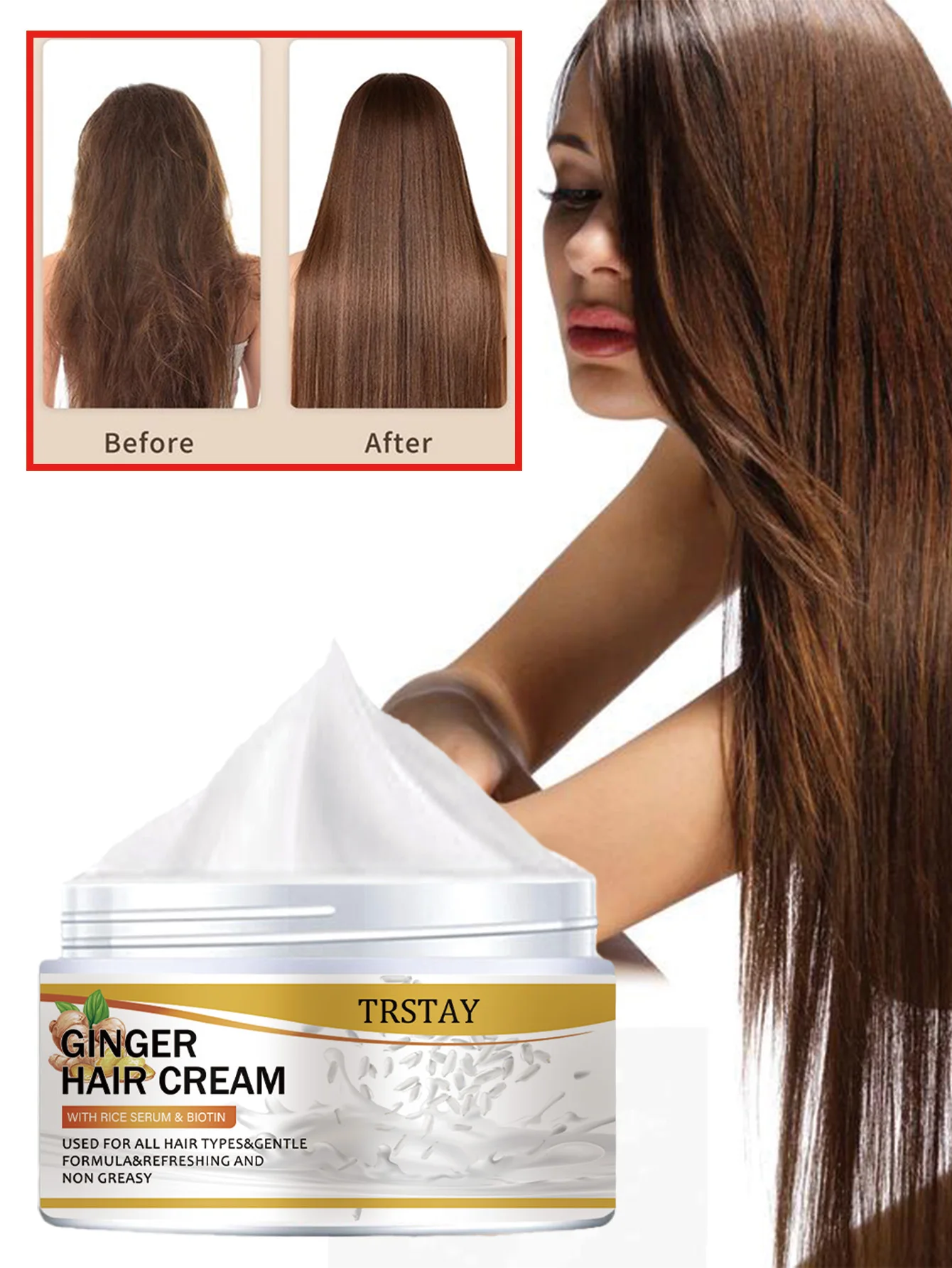 Hair Ginger Cream, Smooth Hair, Long Lasting Moisturizing Scalp, Five Specifications, Easy To Carry For Travel Hair Care Cream - Image 4