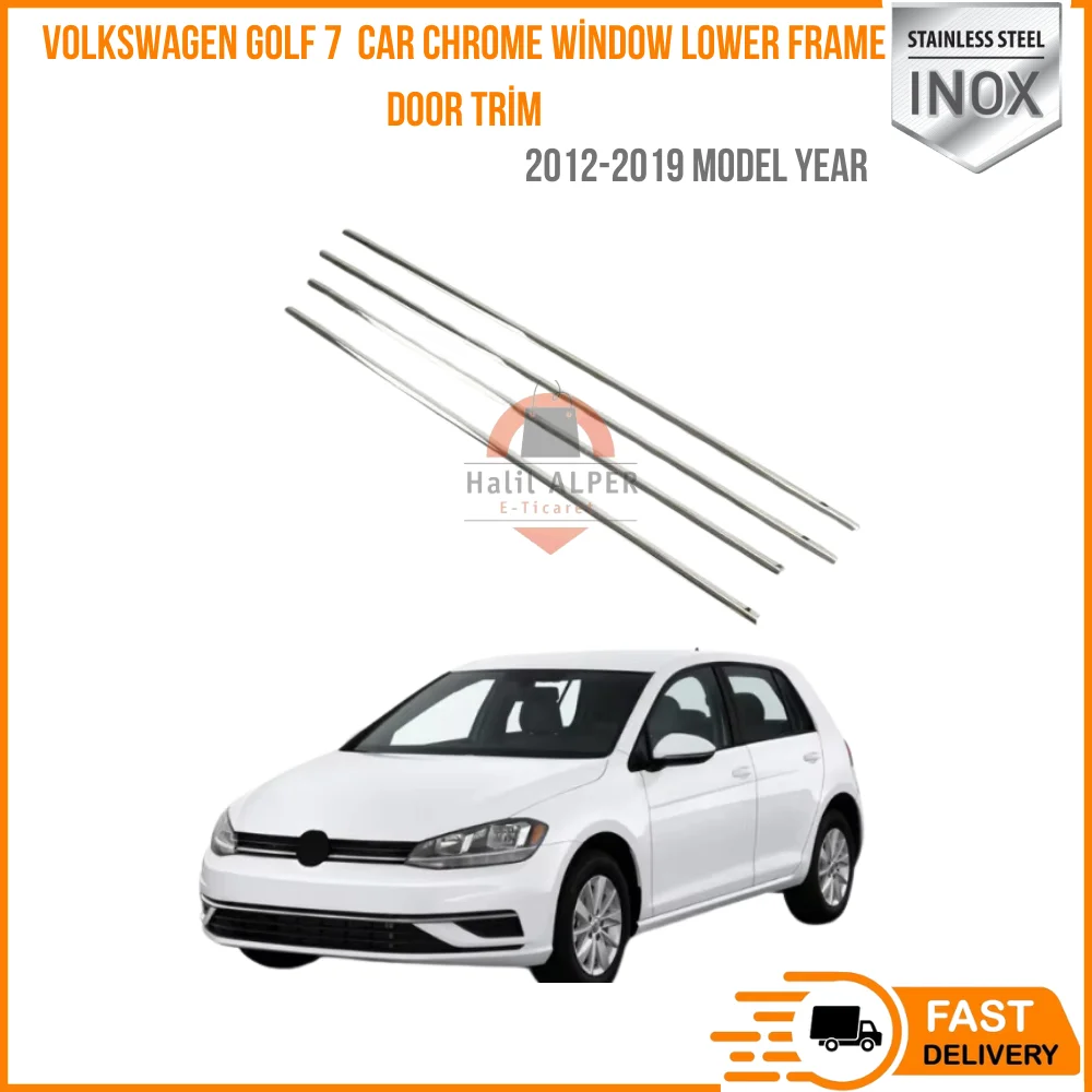 For Volkswagen Golf 7 VW VII Mk7 GTI TSI DSG car Chrome window lower frame door trim auto fit 2012-2019