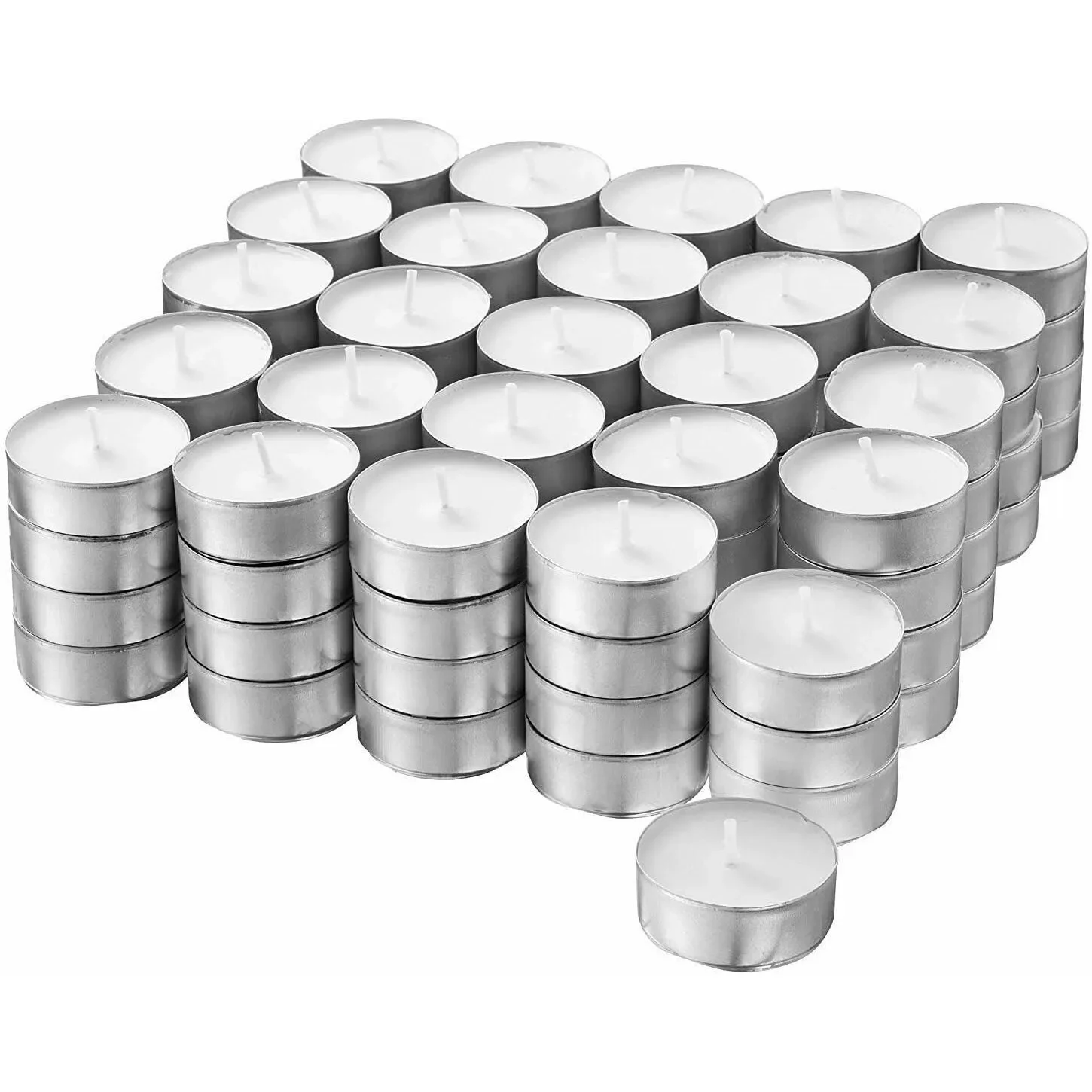 Velas de té anti humo, xxl larga duración 4 horas. Vela blanca tealight,10-100