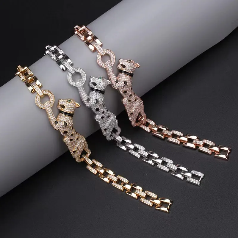 

Fashion leopard bracelet for women's anniversary jewelry boutique domineering personality diamond-encrusted leopard bracelet