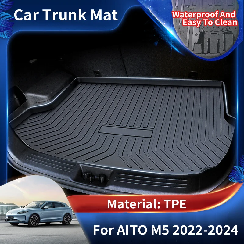 

for AITO M5 EV REV 2022 2023 2024 Car Rear Trunk Mats Waterproof Protective Liner Trunk Tray Floor Mats Accessories Car-styling