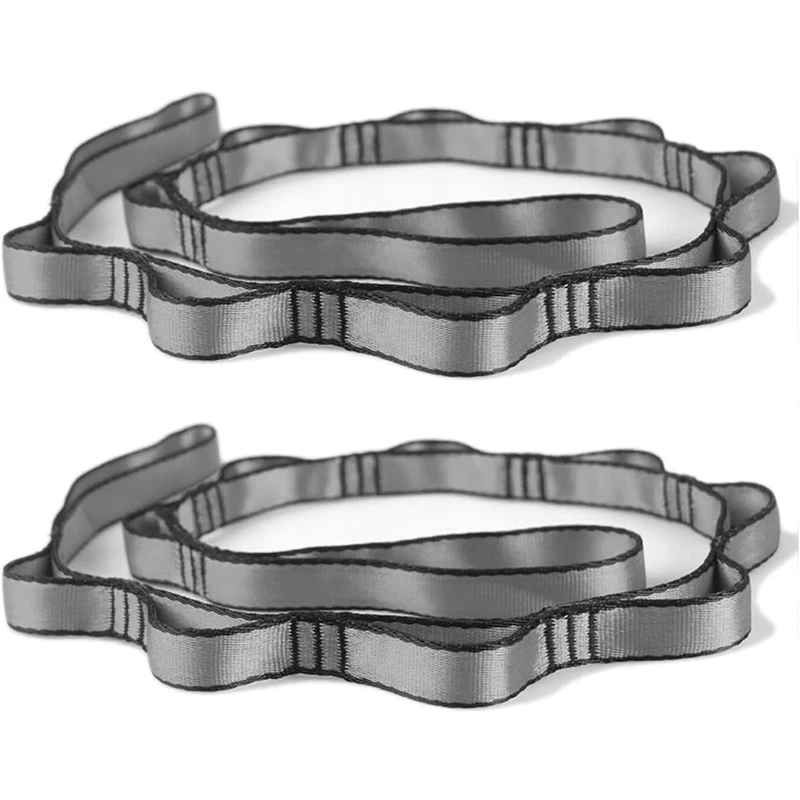 1 Pair Yoga Stretch Belts Yoga Daisy Chain Yoga Hammock Aerial Swing Sling Strap Stretching Outdoor Camping Extension Rope