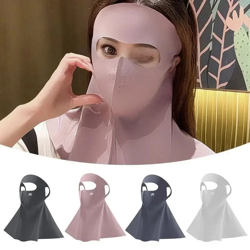 AliExpress Summer Cool Ice Silk Sun Protection Mask 3D Breathable Anti-UV Neck Scarf Neck Protection Sunscree Sunshade Face Mask Cycling