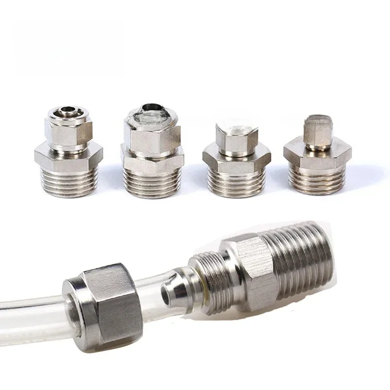 Connecteur pneumatique adaptateur à vis rapide cuivre nickelage PC6 8 10mm Joint à torsion rapide filetage mâle 1/8 1/4 raccords de tuyau