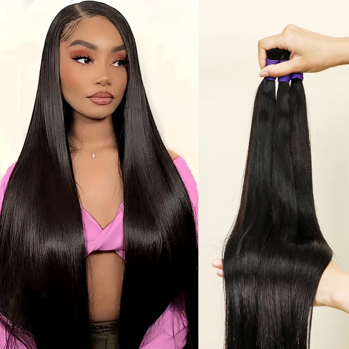 

Straight India Virgin Human Hair Bulk Natural Human Locks for Braiding Bulk No Weft for Braids Beauty Supply Extensions Wigs