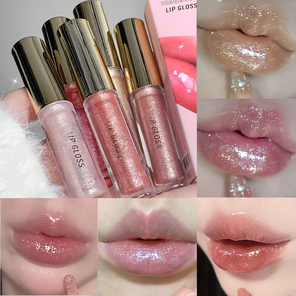 Glitter Lip Gloss, Shimmering Moisturizing Eyeshadow Liquid, Long-Lasting Sparkling Face Highlighter, Adult Makeup for Dance