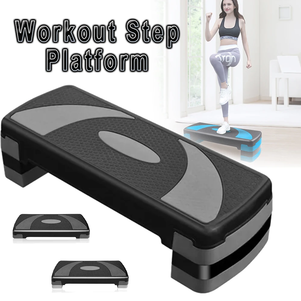 

Aerobic Exercise Workout Step Platform with Adjustable Risers Aerobic Steppers for Exercise Non-slip Home Step Up Exercise