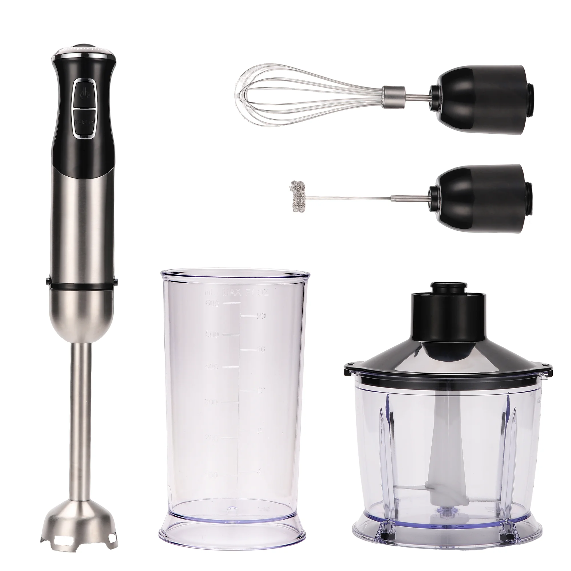 Stabmixer-Set 1000W, 21 Geschwindigkeiten + Turbo, 304 Edelstahl, Multifunktionaler Handmixer mit Mixbecher, Zerkleinerer & Schneebesen für Smoothies, Suppen, Babynahrung