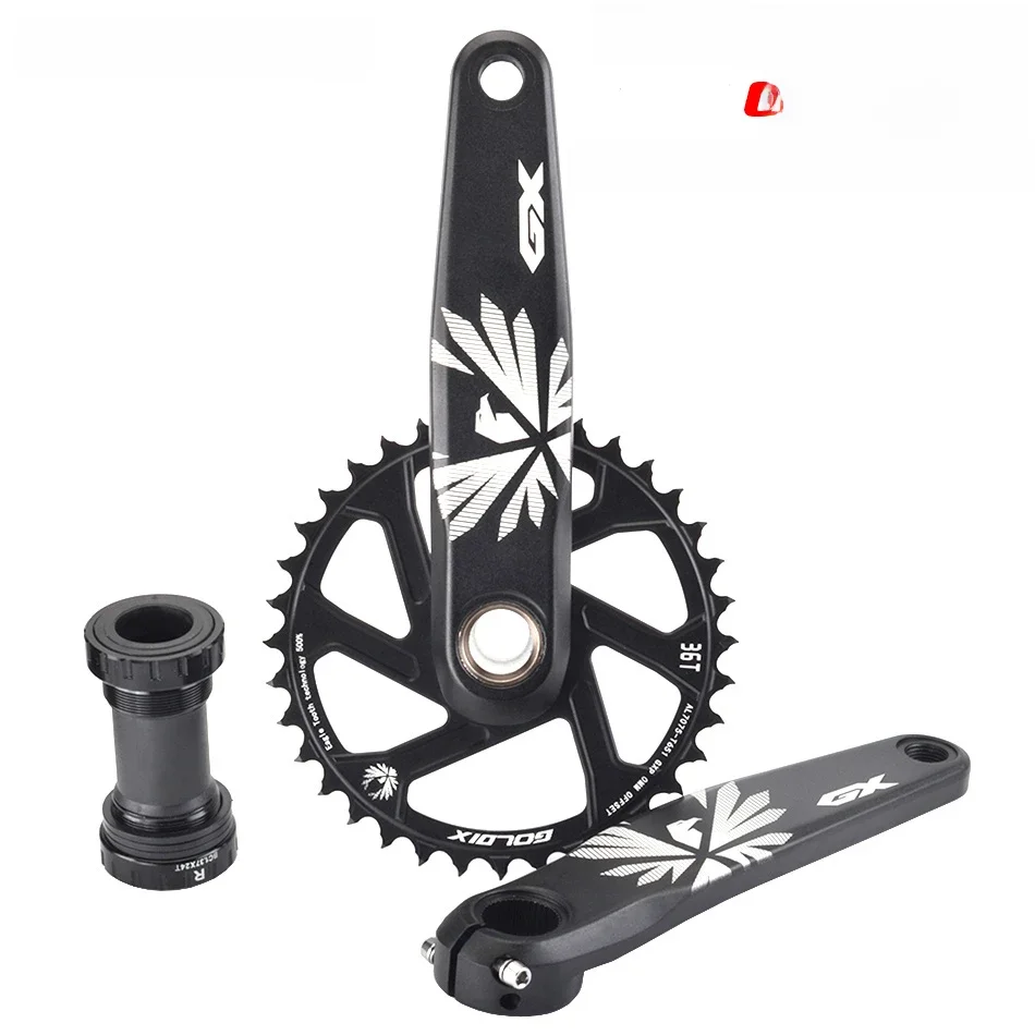 AliExpress GOLDIX GX Bicycle Crankset MTB Bike Crank Chainring Bike 170mm 175mm Black 0 Degree 30T 32T 34T 36T 38T Aluminum Alloy with Bottom