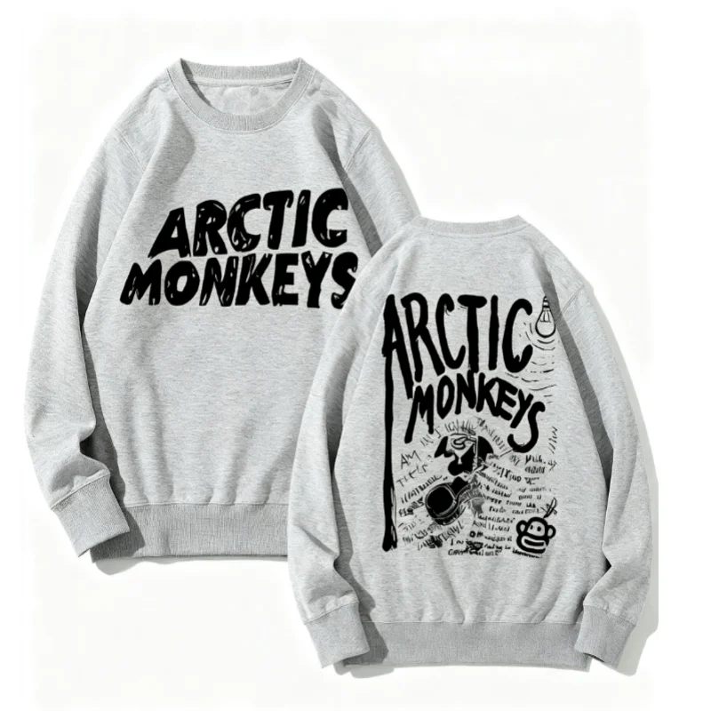 

Arctic Monkeys Graphic Sweatshirt For Men And Women Comfortable Crew Neck Sweatshirt With Front Back Band Prints Suitable